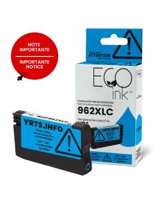 Cartouche d'encre cyan réusinée compatible HP 962XL