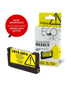 Cartouche d'encre jet d'encre jaune remise à neuf pour HP 962XL (3JA02AN)