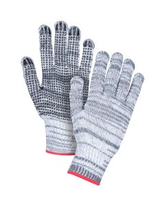 Gants tricotés à pois, poly/coton, simple face, jauge 7, Grand