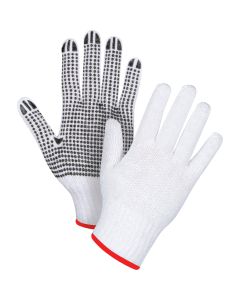 Dotted String Knit Gloves, Poly/Cotton, 7 Gauge, Small