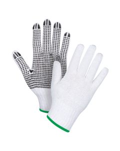 Dotted String Knit Gloves, Poly/Cotton, Single Sided, 7 Gauge, Medium — Size: Medium, Shell Material: Poly/Cotton, Coating: S