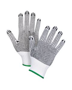 7 Gauge Poly/Cotton Double-Sided Dotted Knit Gloves, Medium