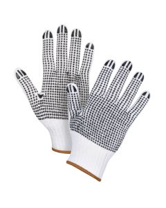 7 Gauge Poly/Cotton Double-Sided Dotted Knit Gloves, Large