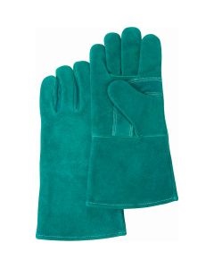 Premium Split Cowhide Welder's Gloves, Large — Size: Large, Inner Lining: Cotton, Leather Palm Type: Split Cowhide — Supply S