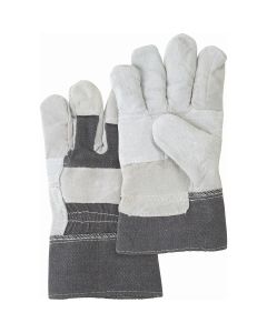 Standard-Duty Split Cowhide Patch Palm Fitter Gloves, Large
