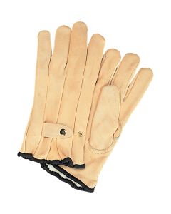 Winter-Lined Grain Cowhide Roper Gloves with Fleece Lining