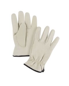 Winter-Lined Grain Cowhide Driver Gloves, Fleece Lined