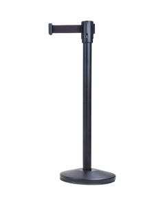 Barrière autoportante de contrôle de foule, acier, 35 po H, ruban noir
