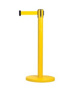 Yellow Steel Free-Standing Crowd Control Barrier, 7' Tape