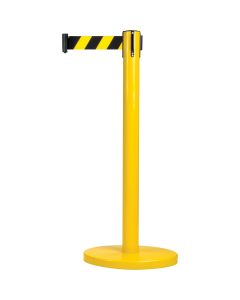Steel Free-Standing Crowd Control Barrier, Black/Yellow, 7' Tape
