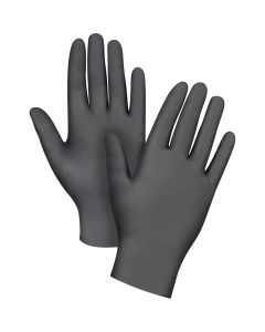 5-mil Nitrile Medical-Grade Disposable Gloves, Black, Powder-Free