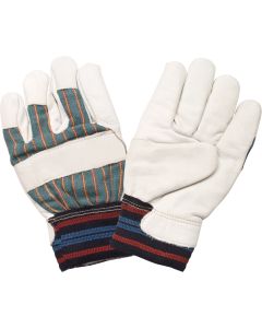 Winter-Lined Grain Cowhide Work Gloves, Abrasion-Resistant