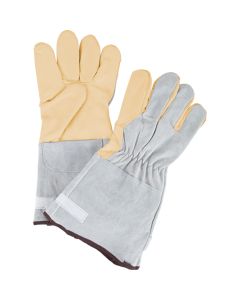 Standard-Duty Grain Cowhide Palm Work Gloves, Snug Wrist