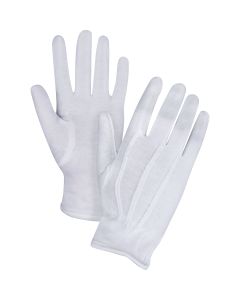 Small White Cotton Parade & Waiter's Gloves, Hemmed Cuff