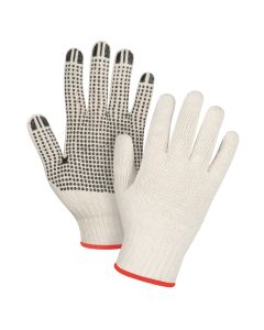 Gants tricotés à pois épais en poly/coton jauge 7 Petit