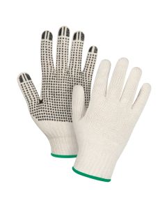 7-Gauge Poly/Cotton Dotted Knit Gloves, Medium