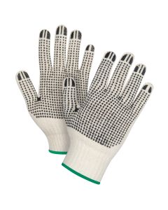 Heavyweight Dotted Poly/Cotton String Knit Gloves, 7 Gauge, Medium