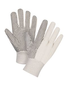 Cotton Canvas Dotted Palm Gloves, 8 oz., Small — Size: Small, Fabric Weight: 8 oz., Coating: One side dotted — Supply Solutio