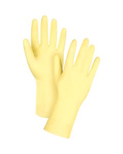 Premium Canary Yellow Chemical-Resistant Gloves,12" L, Rubber Latex, Flock-Lined Inner Lining, 18-mil — Supply Solution