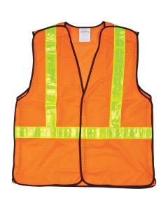 5-Point Tear-Away Traffic Safety Vest, High Visibility Orange,Polyester — Supply Solution