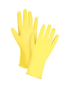 Latex Chemical-Resistant Gloves, Flock-Lined, 15-mil, Size 10