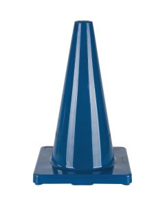 18" Blue PVC Traffic Cone - Flexible & Durable — Height: 18", Colour: Blue, Reflective Collars: None — Supply Solution