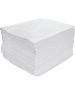 Premium Oil-Only Meltblown Polypropylene Absorbent Pads, 15" x 17", 30 Gal