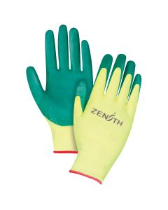 ZX-3 Premium 15-Gauge Nylon Nitrile Coated Gloves, Fluorescent Green