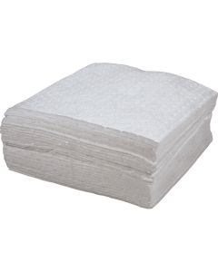 Oil-Only Bonded Sorbent Pads, 15" x 18", 30 Gal Absorbency