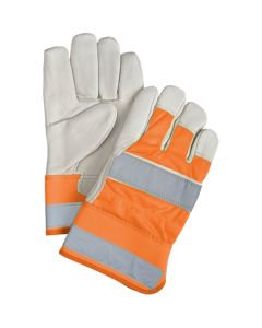 High-Visibility Grain Cowhide Fitter Gloves, Large