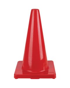 18" Red PVC Traffic Cone - Flexible & Durable