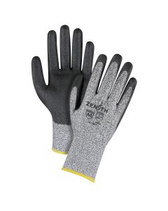 Seamless Stretch Cut-Resistant Gloves,13 Gauge, Polyurethane Coated, HPPE Shell, ANSI/ISEA 105 Level 2/EN 388 Level 3 — Suppl
