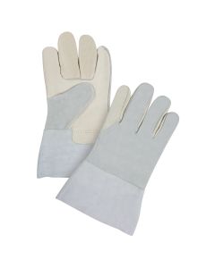 Premium Grain Cowhide Palm Work Gloves, Split-Back Gauntlet