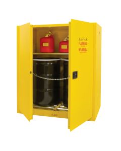 Vertical Flammable Liquid Drum Cabinet, 110 US gal, 2 Drums