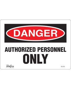 Authorized Personnel Only Sign, 7" x 10", English