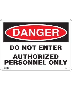 Authorized Personnel Only Sign, 10" x 14", Vinyl, English