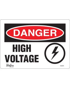 High Voltage Sign, 7" x 10", English with Pictogram