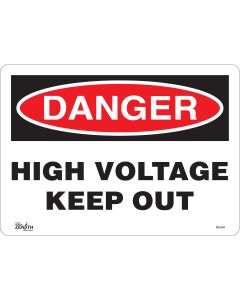 High Voltage Keep Out Safety Sign, 10" x 14", English