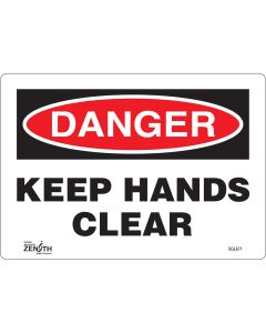 Keep Hands Clear Safety Sign, 7" x 10", English Vinyl