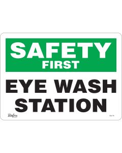 Eye Wash Station Safety Sign, 10" x 14", English