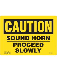 Proceed Slowly Safety Sign, 7" x 10", Adhesive Vinyl