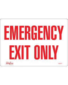 Emergency Exit Sign, English, 7" x 10", Adhesive Vinyl