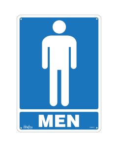 Men's Restroom Sign, 14" x 10", English with Pictogram