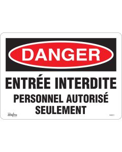 Personnel Autorisé Seulement Sign, 10" x 14", Vinyl