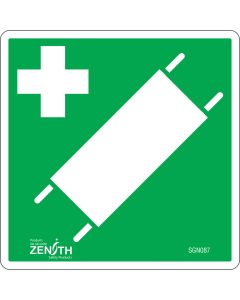 First Aid Stretcher CSA Safety Sign, 6" x 6", Pictogram