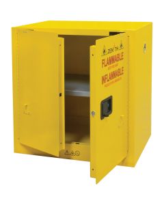 22 Gal Flammable Liquid Storage Cabinet, Self-Closing, 2-Door