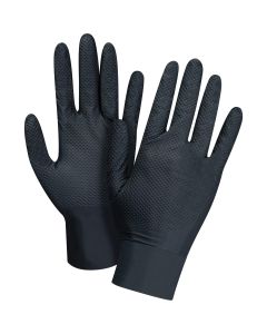 Heavyweight Nitrile 8-mil Powder-Free Black Tactile Grip Gloves