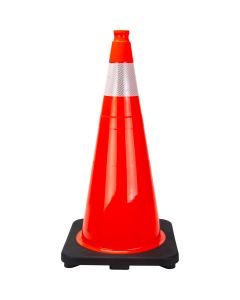 28" Orange PVC Traffic Cone with 4" Reflective Collar