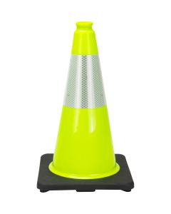 18-inch Lime Green Traffic Cone with 6-inch Reflective Collar
