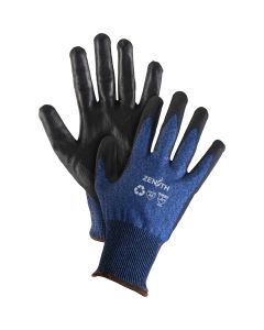 A5 Cut-Resistant Gloves, 18 Gauge, PU Coated, Stainless Steel/HPPE/RPET